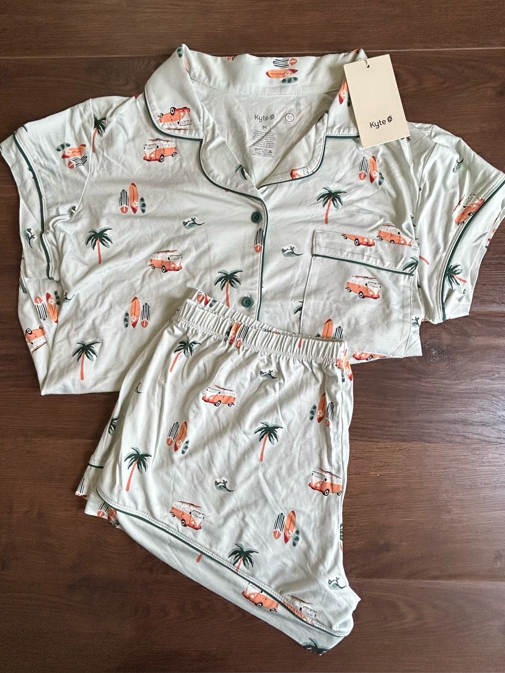 Kyte Women’s Short Sleeve Pajama Set in Dew Surf M